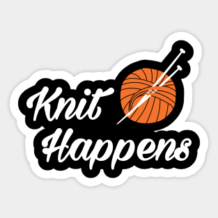 Knit happens (white) Sticker